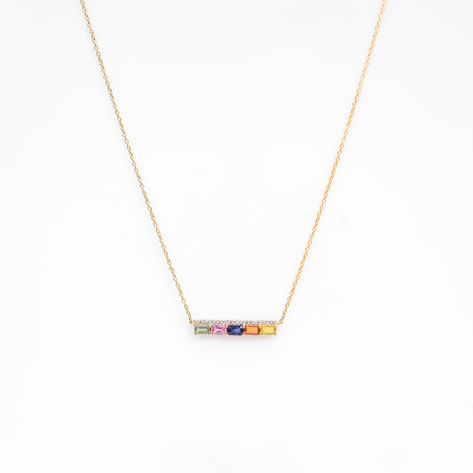 The Multi Sapphire Bar Necklace