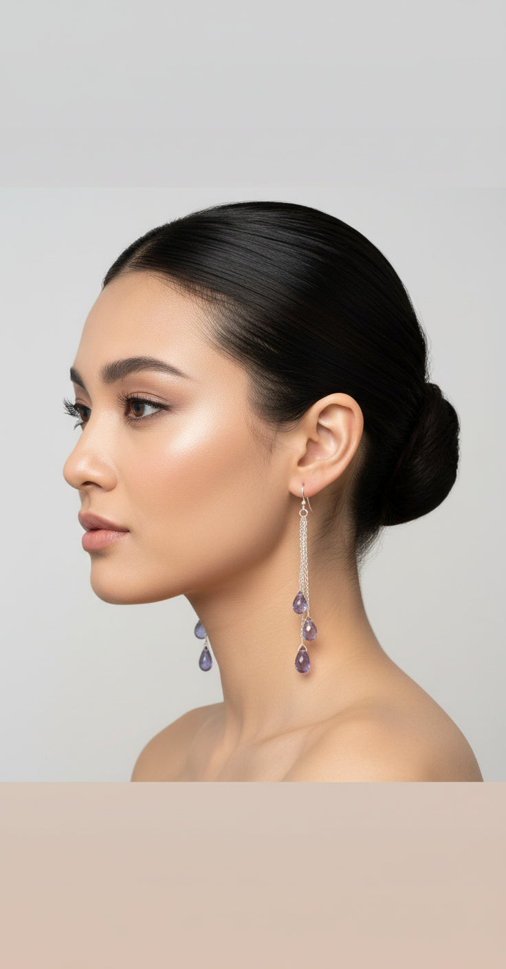 Celestial Tanzanite Dewdrop Earrings