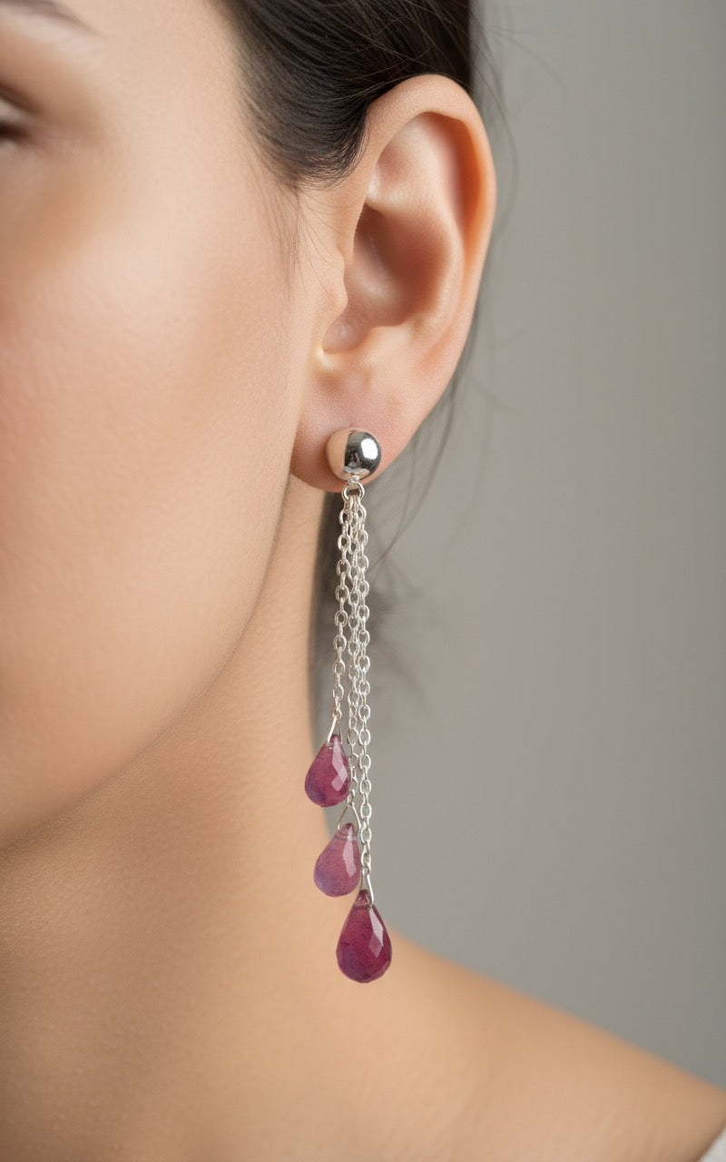 Ruby Cascade Drop Earrings