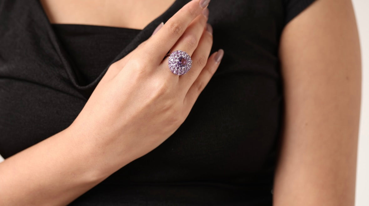 Purple hues with Amethyst Ring