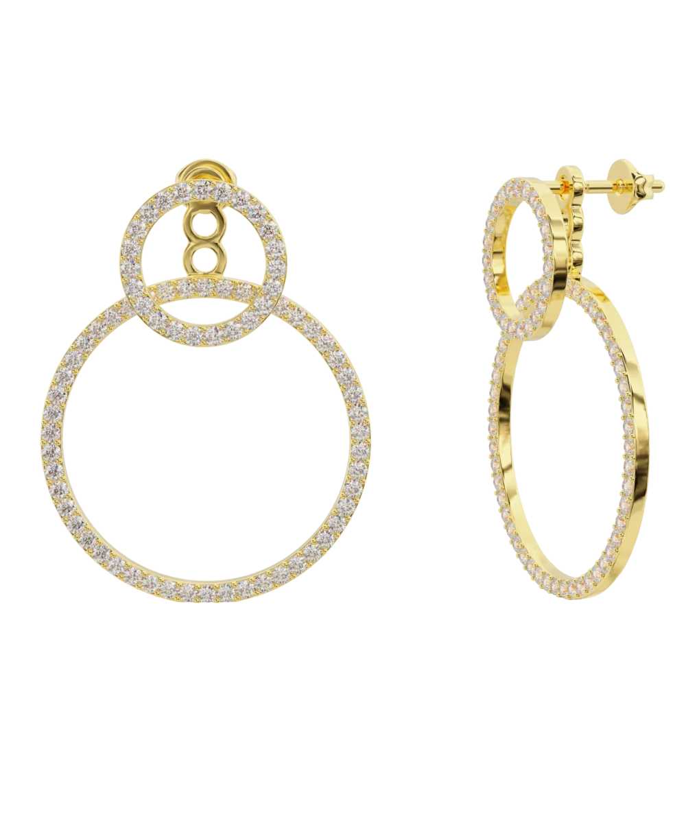 The Double Circle diamond earrings