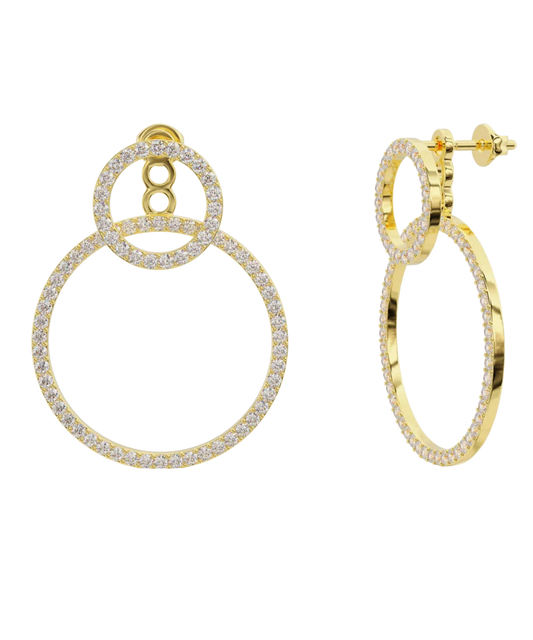 The Double Circle diamond earrings