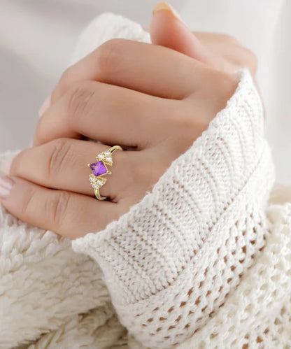 The Amethyst-Diamond Ring