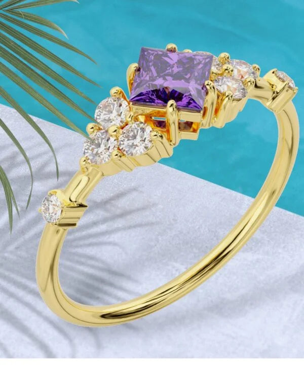 The Amethyst-Diamond Ring