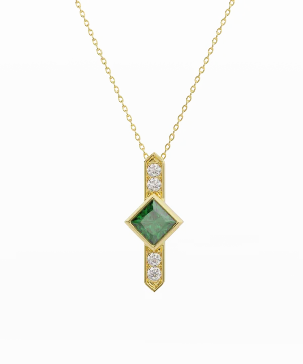 The Uncluttered Mix Necklace with Emerald and Diamond