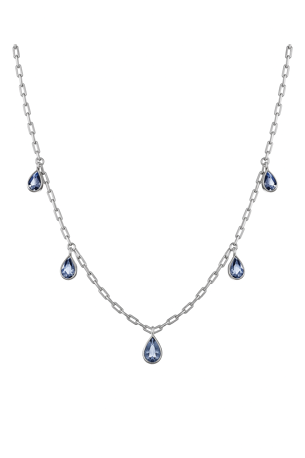 Celeste Tanzanite Pear-Drop Necklace
