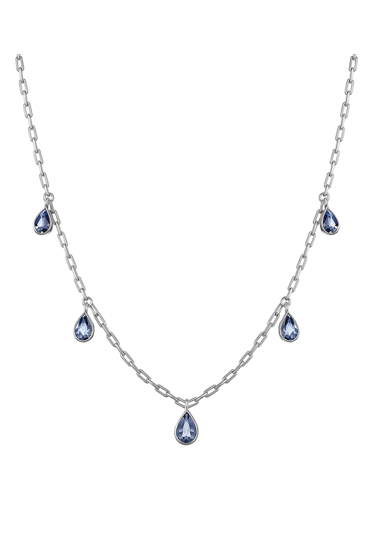 Celeste Tanzanite Pear-Drop Necklace