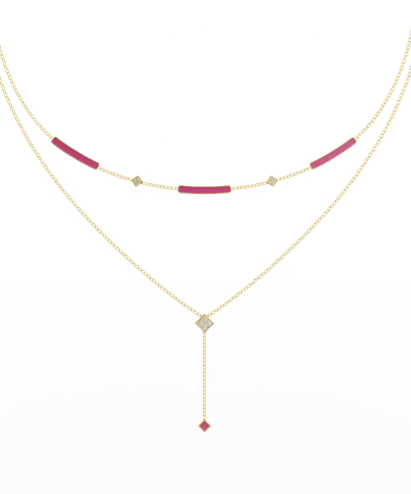 The Enamel and Diamond Necklace Stack