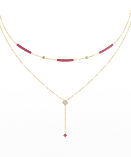 The Enamel and Diamond Necklace Stack