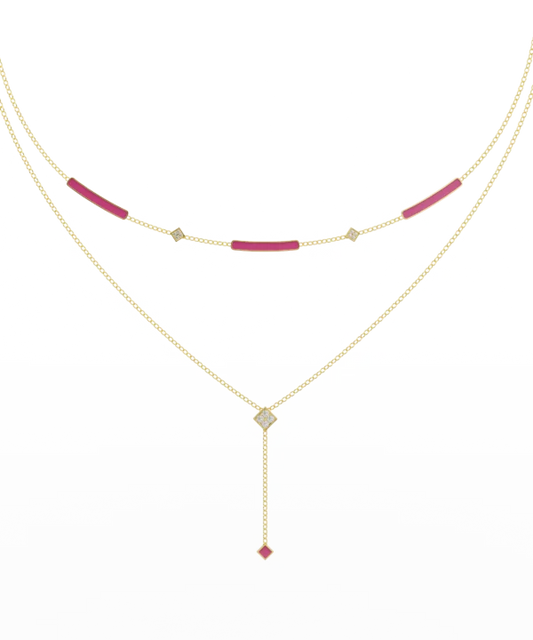 The Enamel and Diamond Necklace Stack