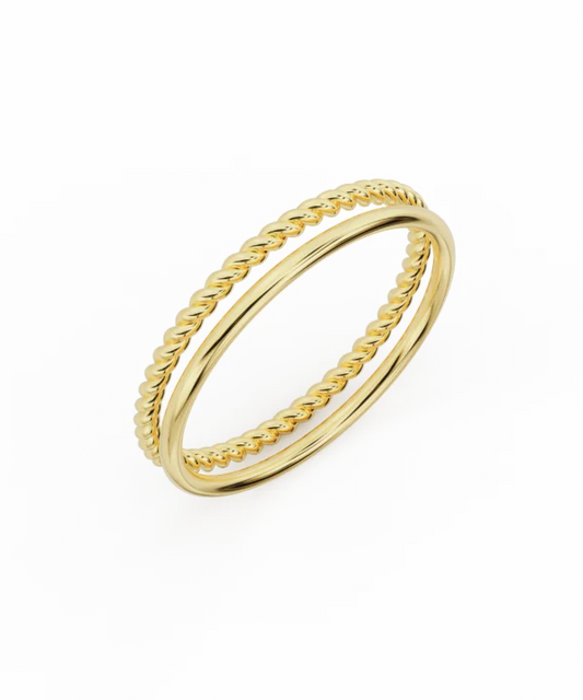 Solid gold stack ring