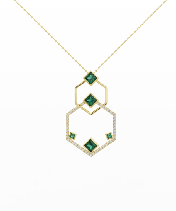 The Intertwined Diamond and Emerald Necklace