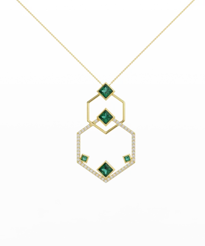 The Intertwined Diamond and Emerald Necklace