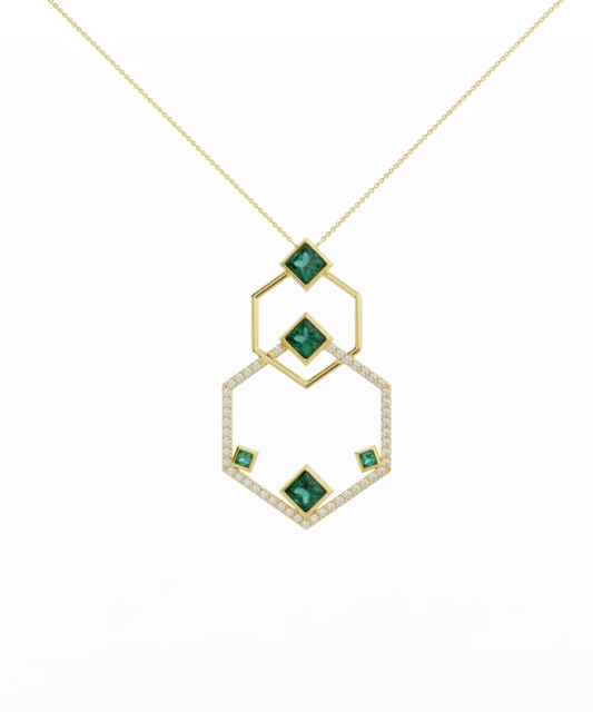 The Intertwined Diamond and Emerald Necklace