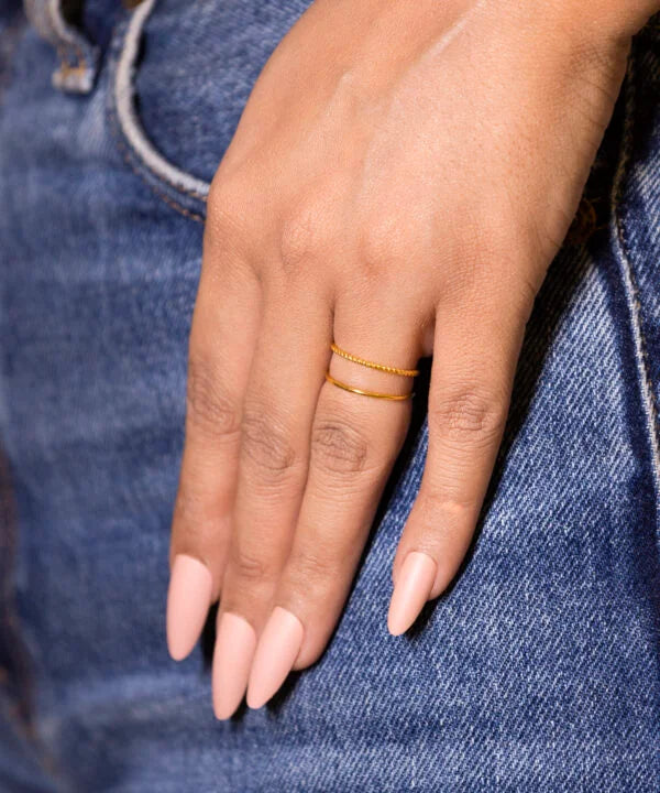 Solid gold stack ring