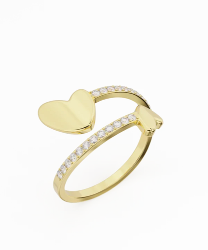 Heart Ring with Studded Diamond