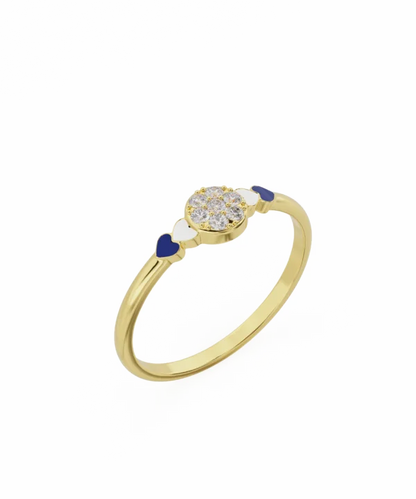 Illusion diamond Ring with Enamel