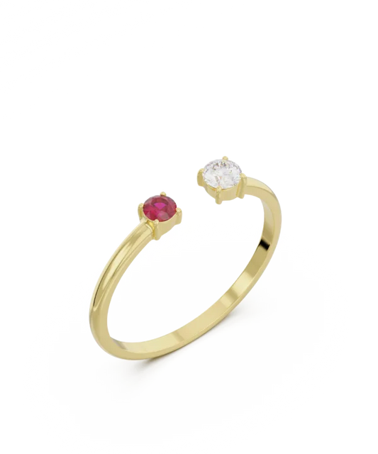 Ruby-Diamond Studded Ring