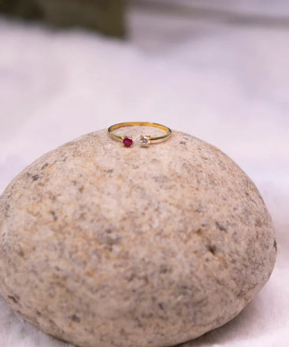 Ruby-Diamond Studded Ring