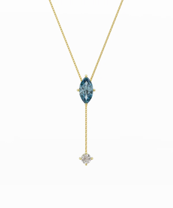 The Aqua Sparkle with Diamond Drop Necklace