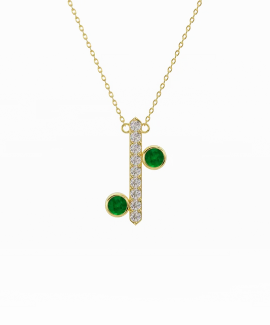 The Uncluttered Diamond Bar with Emeralds