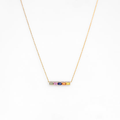 The Multi Sapphire Bar Necklace