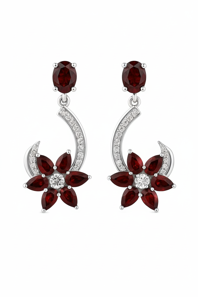The January Flower Earrings