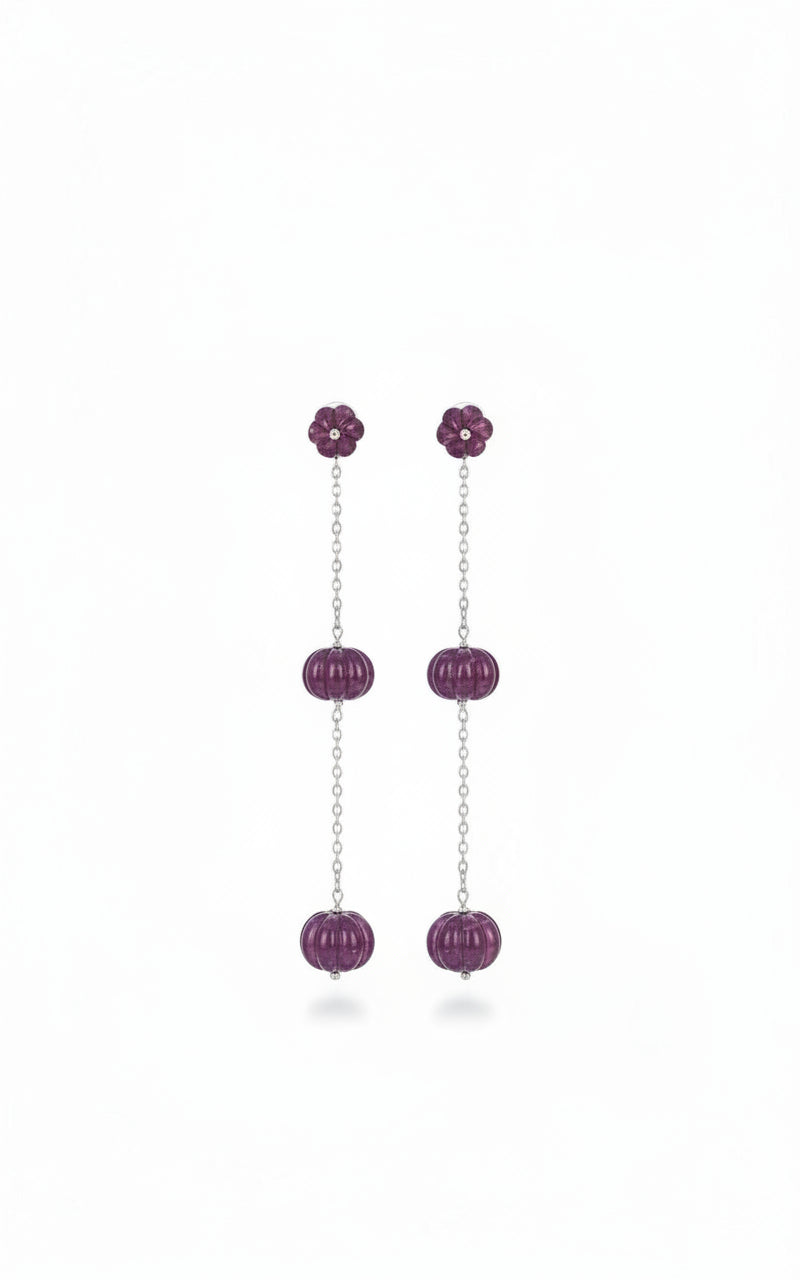 Crimson Blossom Ruby Earrings