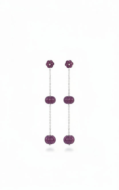 Crimson Blossom Ruby Earrings