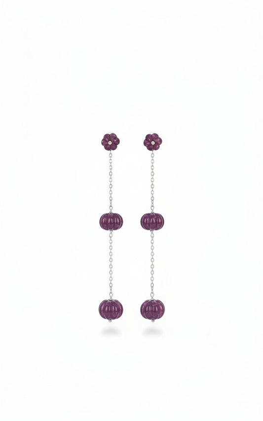 Crimson Blossom Ruby Earrings