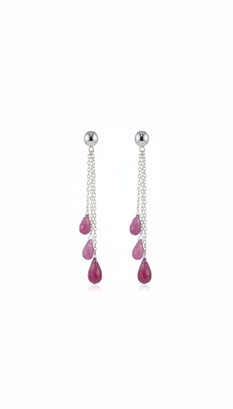 Ruby Cascade Drop Earrings
