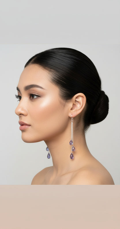 Celestial Tanzanite Dewdrop Earrings