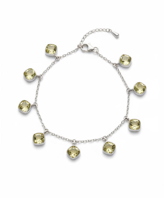 Lunar Lemon Quartz Droplet Bracelet