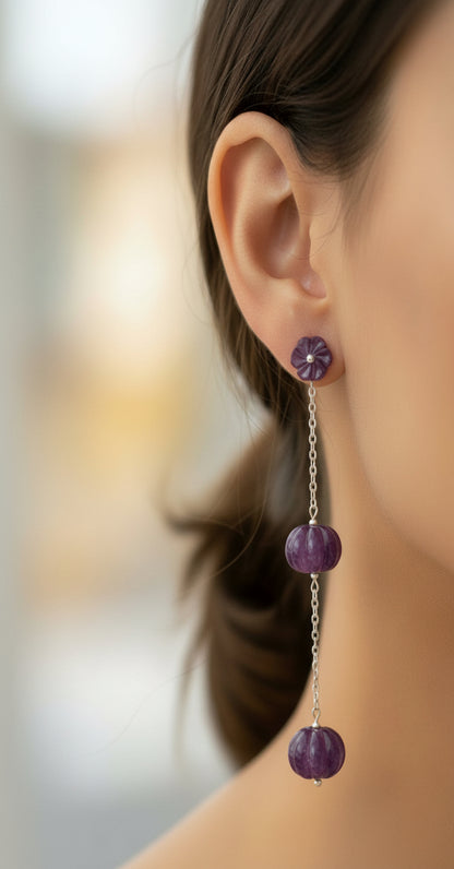 Crimson Blossom Ruby Earrings