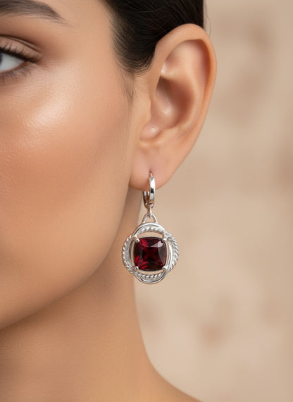 Regal Hessonite Statement Earrings