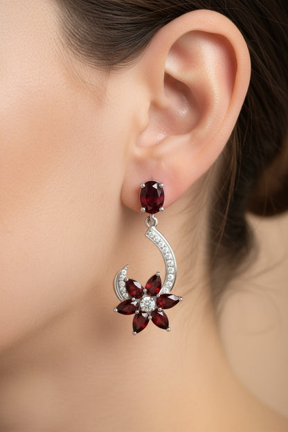 The January Flower Earrings