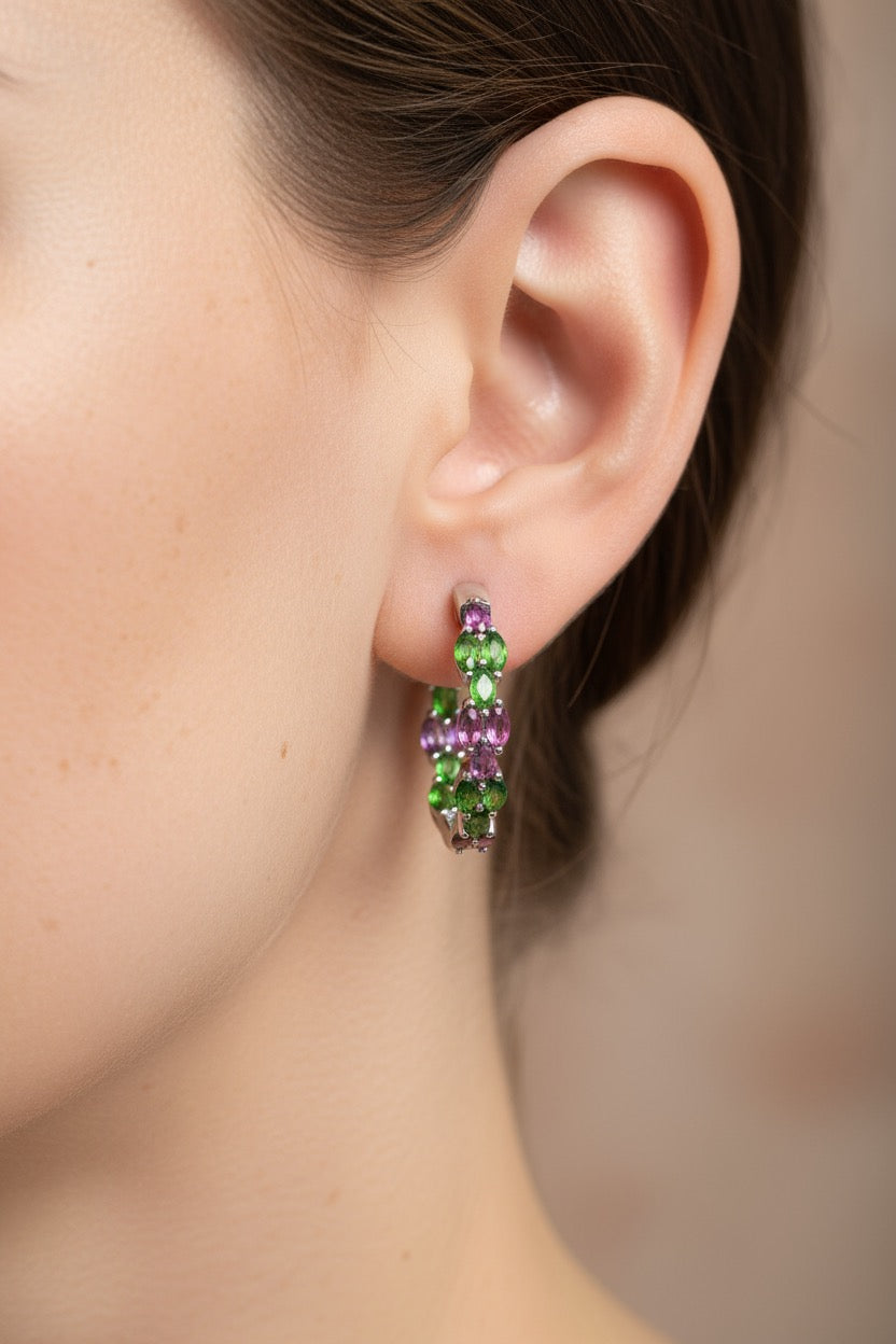 The Spectrum Pave Hoops