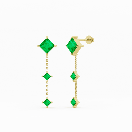 The Dangling emerald earring