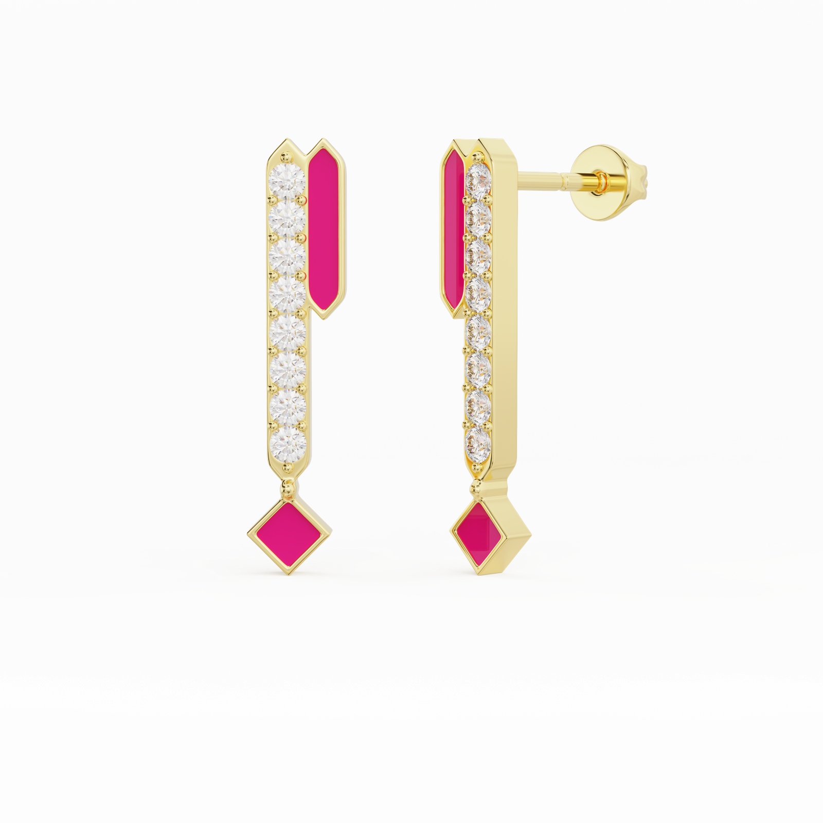 The Enamel Drop with Diamond Earring