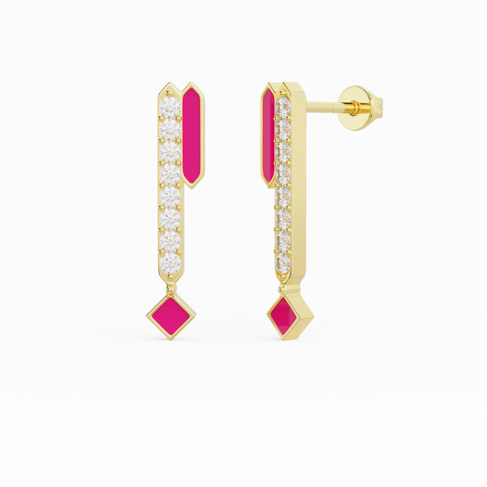 The Enamel Drop with Diamond Earring