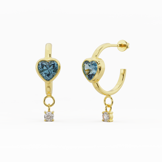 The Aqua earring with diamond drop